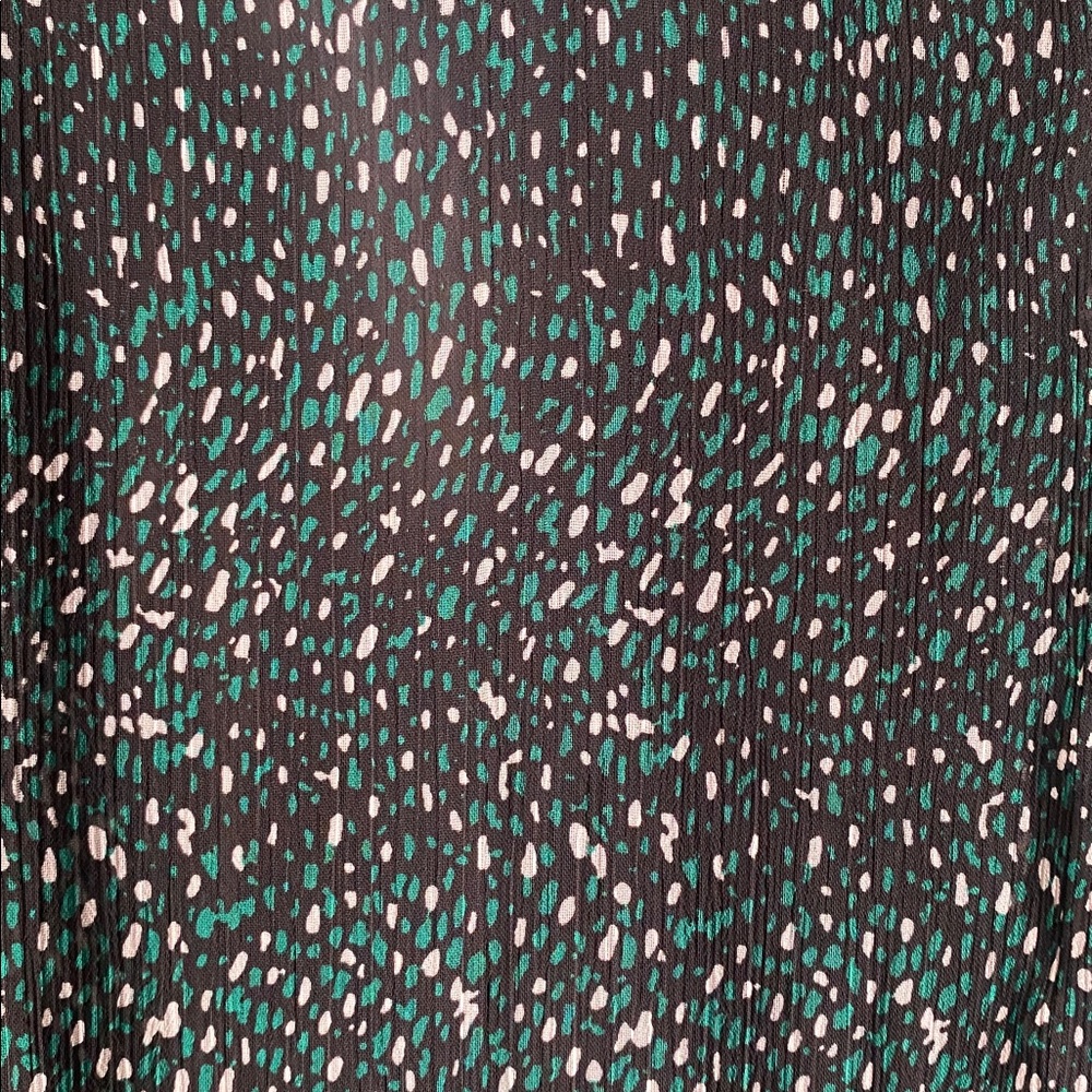 Zara Black & Green Speckled Sheer Blouse with Ruffle Cuffs - Picture 13 of 14